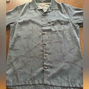 Floral Van Heusen blue polo dress shirt